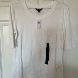 Banana Republic White Ribbed Top